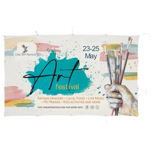 Sublimated Display Fabric Banner 2m x 1.2m Branded